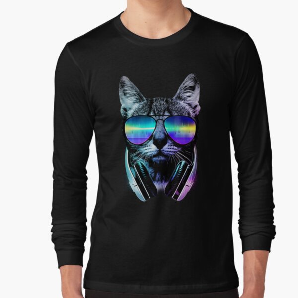 Music Lover Cat Long Sleeve T-Shirt