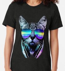 Music Lover Cat Tri-blend T-Shirt