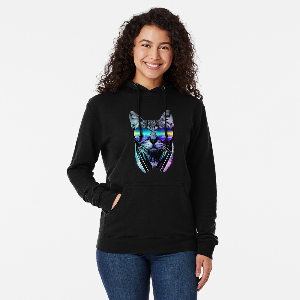 Music Lover Cat Lightweight Hoodie