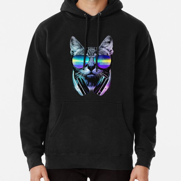 Gato amante de la música Sudadera con capucha