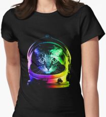 Astronaut Cat Women's Fitted T-Shirt