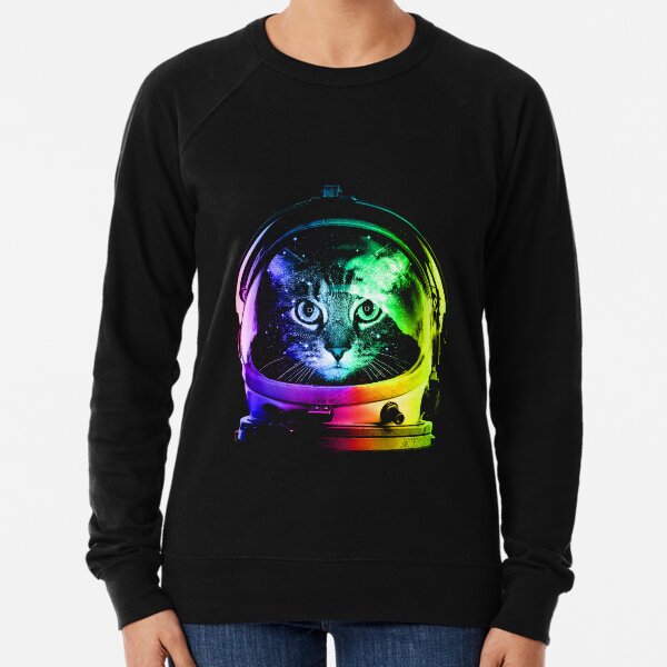 Astronaut Cat Leichter Pullover