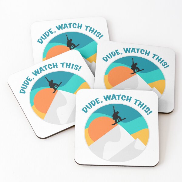 Item preview, Dude Watch This | Funny Snowboarding Saying designed and sold by mschubbybunny.