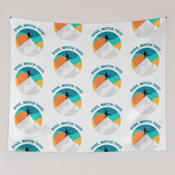 Item preview, Dude Watch This | Funny Snowboarding Saying designed and sold by mschubbybunny.