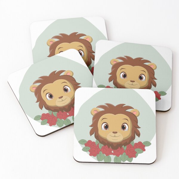 Item preview, Cute Lion head with flowers. designed and sold by Kanchan1987.