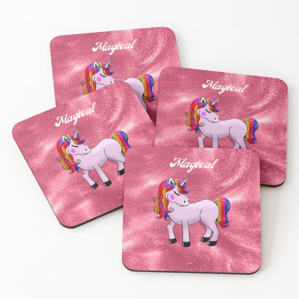 Item preview, Magical Lavender Unicorn Sparkly Pink Background designed and sold by debmund.