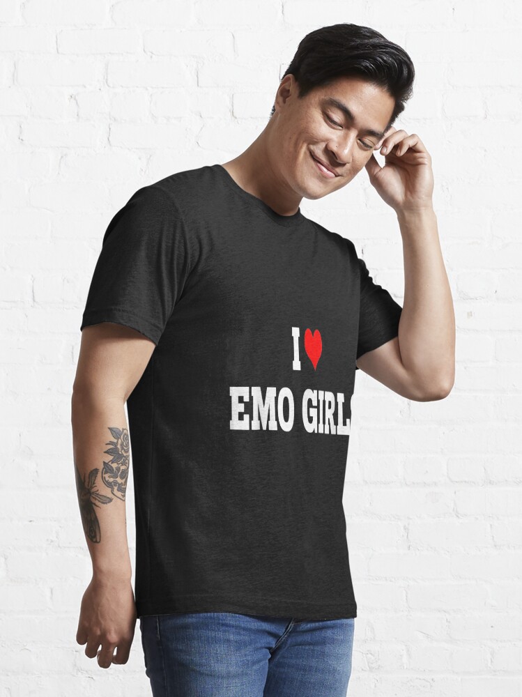  I Love Hot EMO GIRLS Shirt Funny I Red Heart Hot EMO