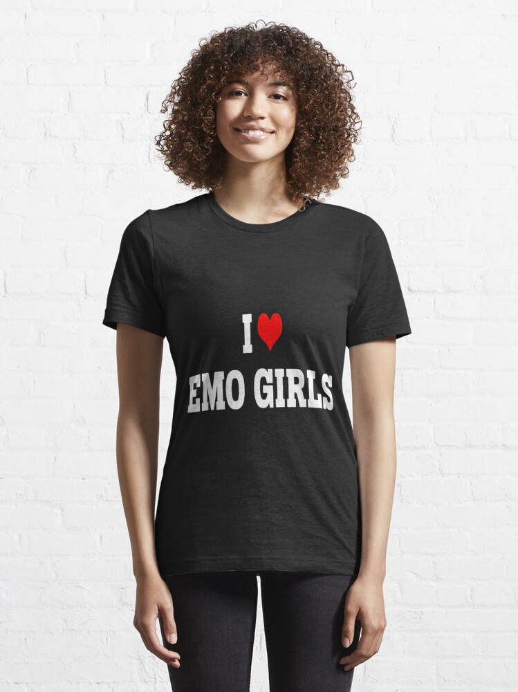 I Heart Emo Girls Funny Quote Red Heart Emo Girl Style T-Shirt
