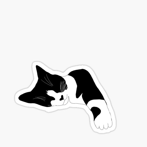 heart nose tuxedo cat Sticker