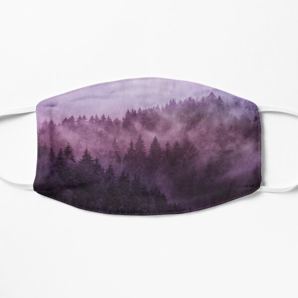 Excuse Me, I'm Lost // Laid Back In A Misty Foggy Raspberry Wilderness Romantic Cascadia Trees Forest Covered In Purple Magic Fog Flat Mask