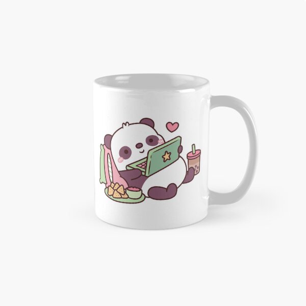 Item preview, Cute Panda Chillin with Anime Chips and Bubble Tea designed and sold by rustydoodle.