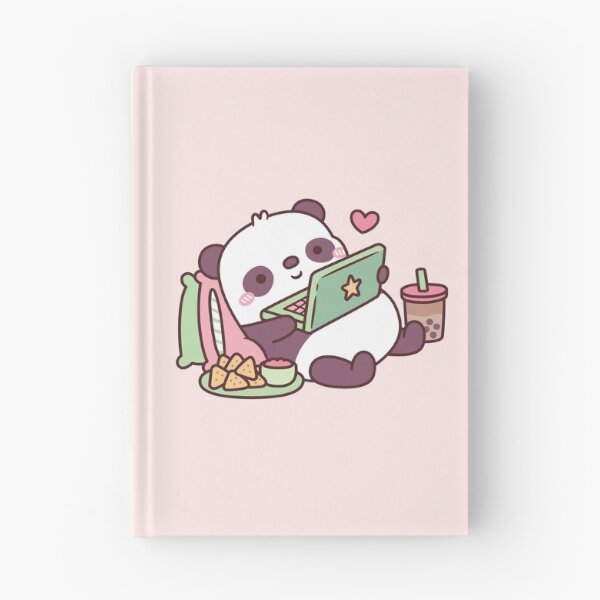 Item preview, Cute Panda Chillin with Anime Chips and Bubble Tea designed and sold by rustydoodle.