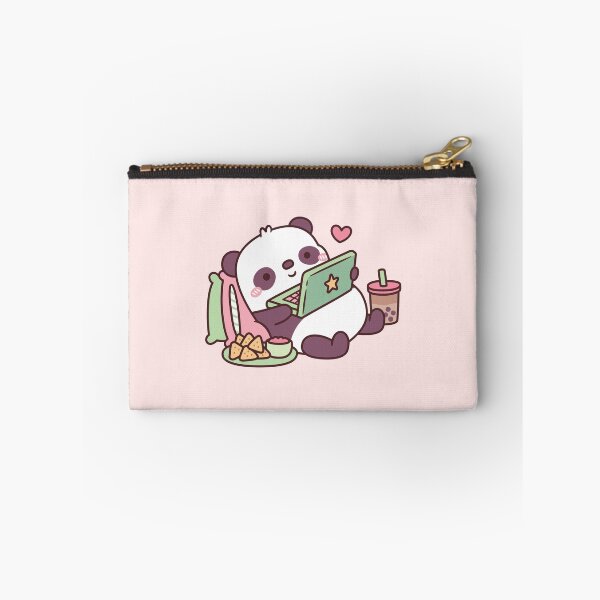Item preview, Cute Panda Chillin with Anime Chips and Bubble Tea designed and sold by rustydoodle.