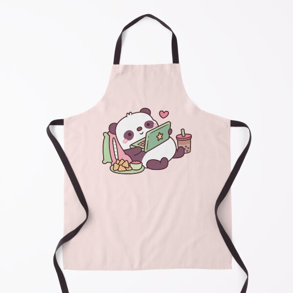 Item preview, Cute Panda Chillin with Anime Chips and Bubble Tea designed and sold by rustydoodle.