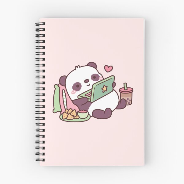 Item preview, Cute Panda Chillin with Anime Chips and Bubble Tea designed and sold by rustydoodle.