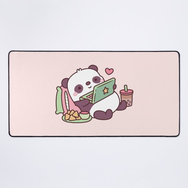 Item preview, Cute Panda Chillin with Anime Chips and Bubble Tea designed and sold by rustydoodle.