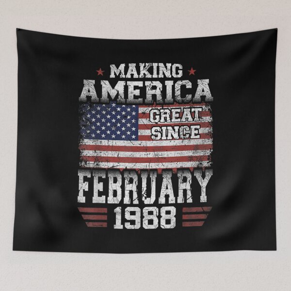 Item preview, February 1988 American Flag 34th Birthday Gifts 34 Yrs Old  designed and sold by aprilsav.