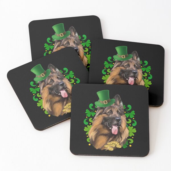 Item preview, St Patrick's Day Irish Saint Patrick Shamrock Furry GSD Dog designed and sold by Barnissim.