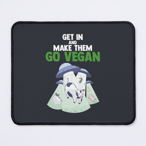 Item preview, Go Vegan  Funny Alien Kidnapping Animals designed and sold by SokolCikalleshi.