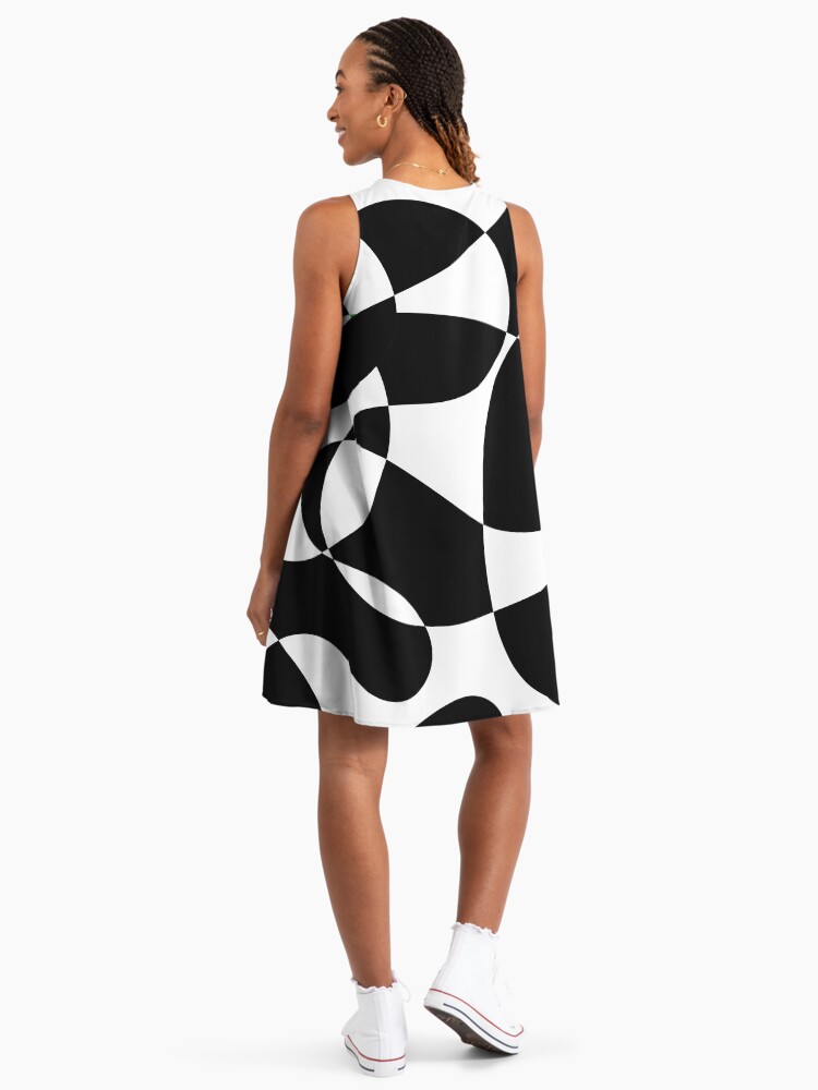 Retro Monochrome 60s Black And White Pattern 1960s A-Line Dress Retro Monochrome 60s Black And White Pattern 1960s A-Line Dress