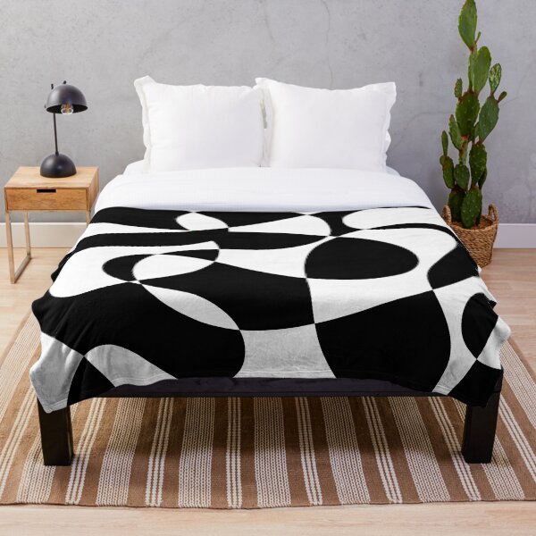Aperçu de l'œuvre Motif noir et blanc monochrome rétro des années 60 créée et vendue par BleuSky.