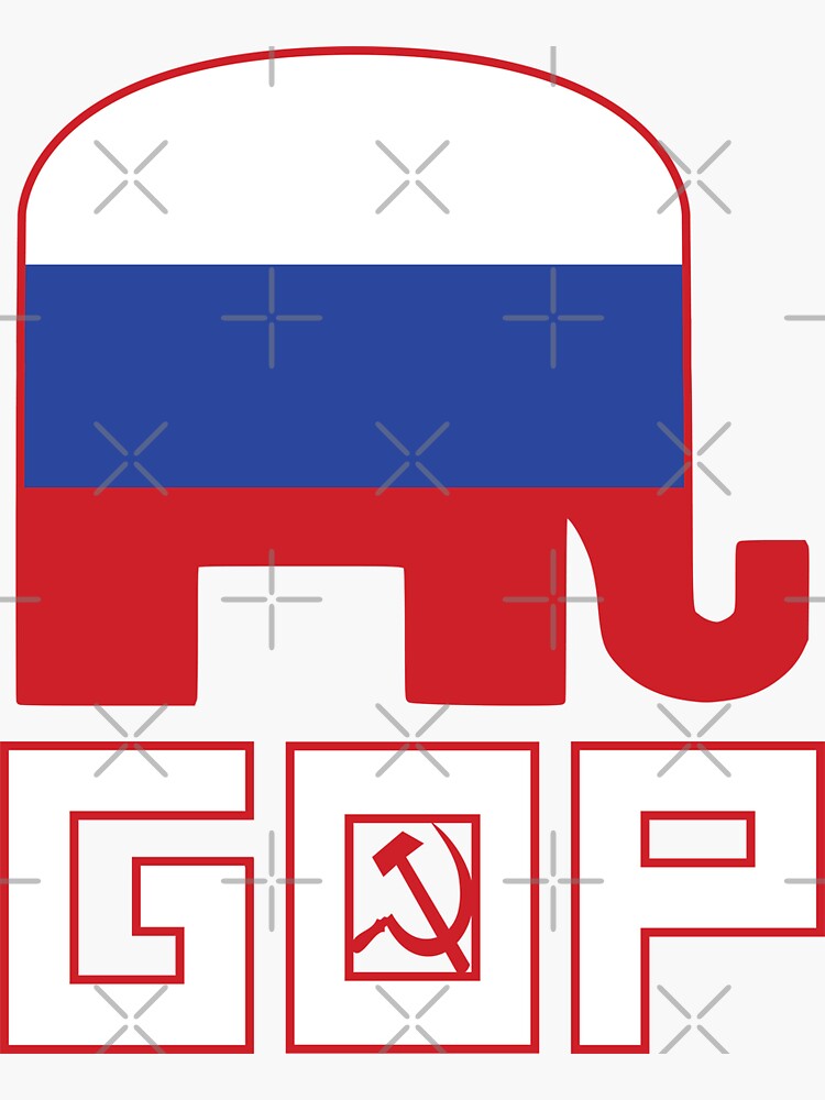 Thumbnail 3 of 3, Sticker, GOP Russia Flag designed and sold by EthosWear.