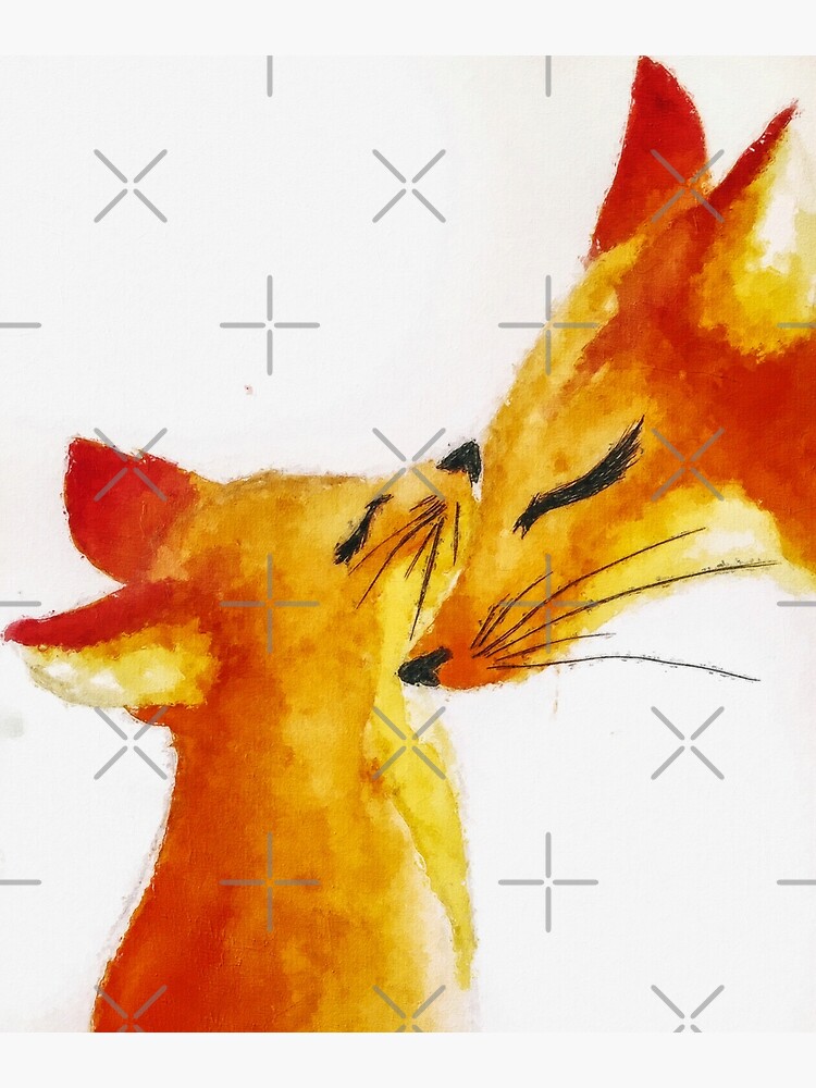 Gratuit Renard Mère Avec Renard Enfant Aquarelle Pastel Fond Blanc