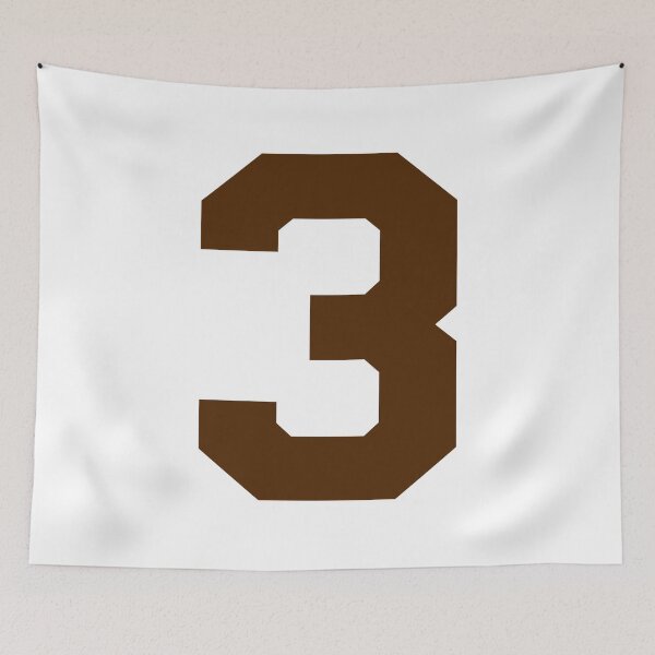 Item preview, Number 3, Brown three, Sports number 3 designed and sold by TheCultStuff.