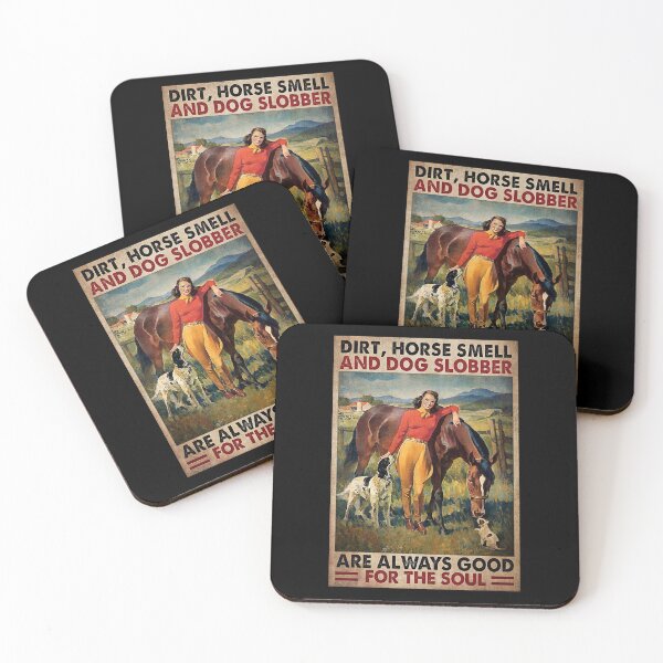 Item preview, Dirt Horse Smell And Dog Slobber Are Always Good For The Soul Woman Loves Horse And Dogs Vintage Art   designed and sold by AleehaZenger.