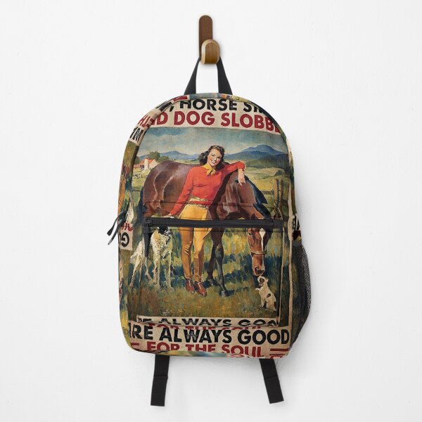 Item preview, Dirt Horse Smell And Dog Slobber Are Always Good For The Soul Woman Loves Horse And Dogs Vintage Art   designed and sold by AleehaZenger.
