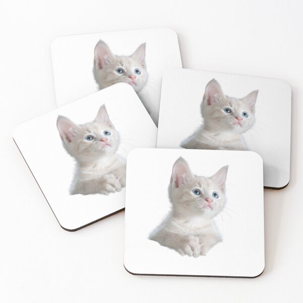 Item preview, cute white cat designed and sold by JAG2B.