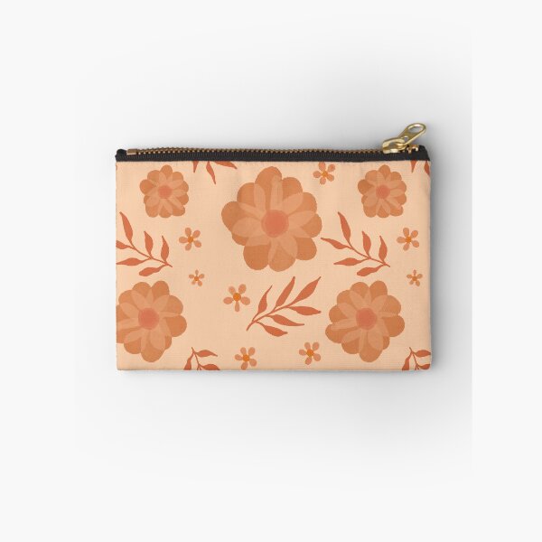 Aperçu de l'œuvre Motif floral inversé orange - Aquarelle créée et vendue par TheBubblyType.