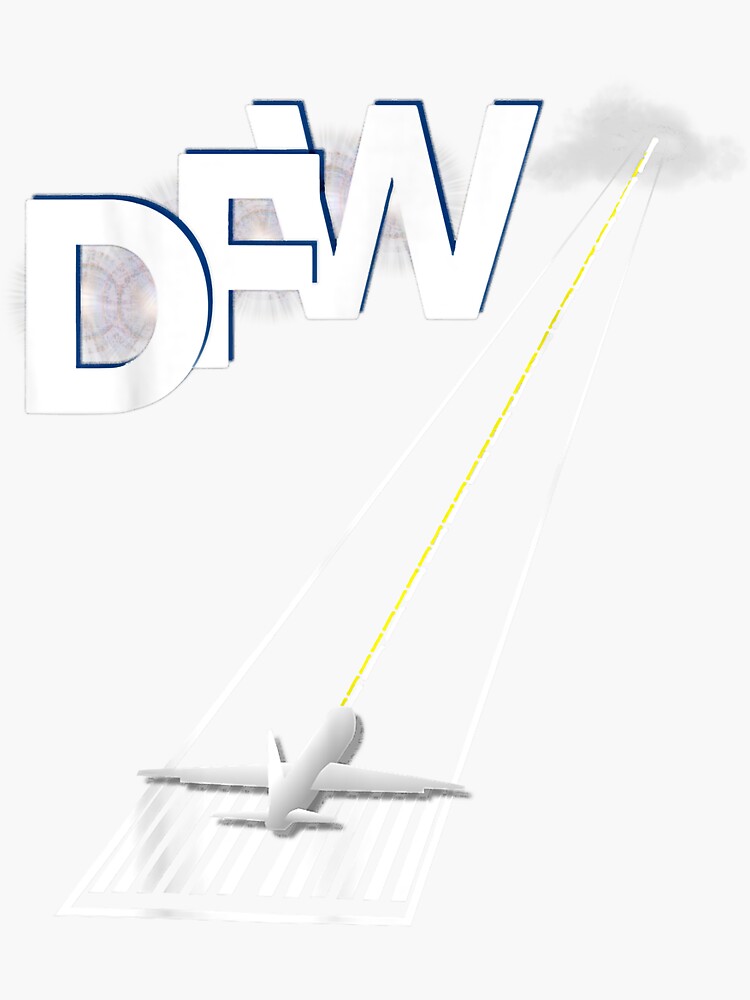 "Dallas Airport Code DFW Souvenir" Sticker by meeghankathe Redbubble