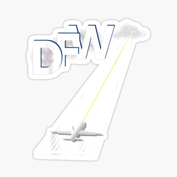 "Dallas Airport Code DFW Souvenir" Sticker by meeghankathe Redbubble