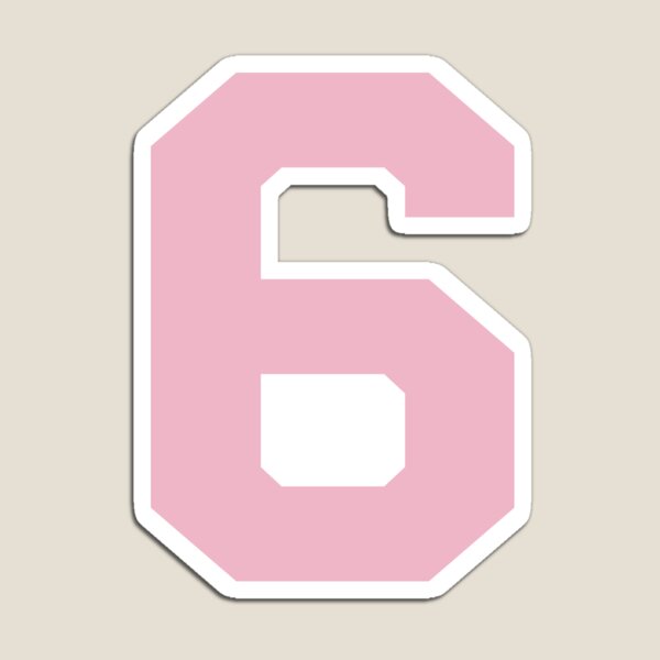 Artikelvorschau, Nummer 6, Pink Sechs, Sport Nummer 6 entworfen und verkauft von TheCultStuff.