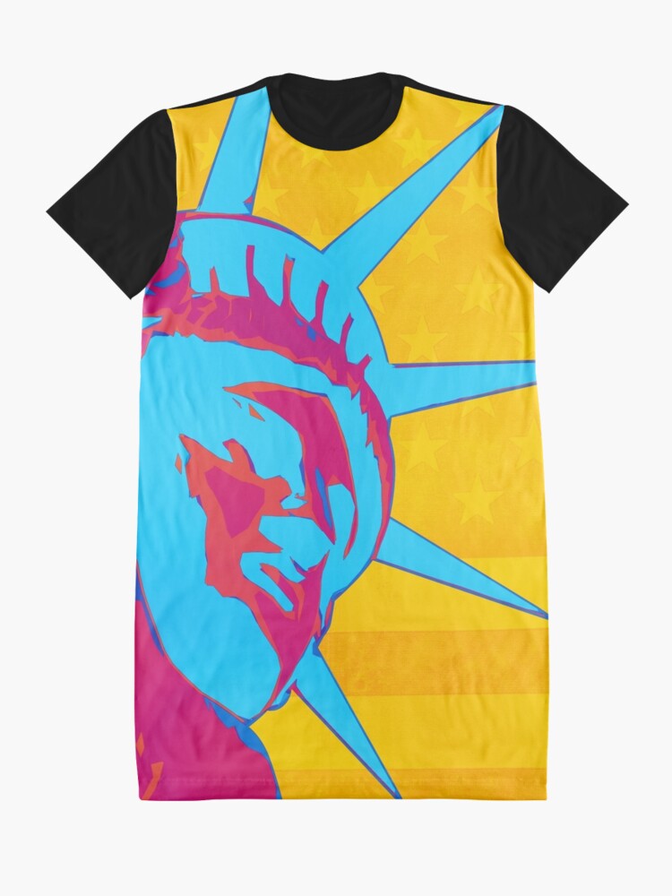 Alternate view of Pop Art Patriotic Liberty Graphic T-Shirt Dress