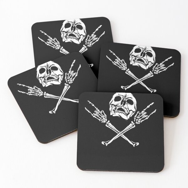 Item preview, Unique Skull & Bones Black Death Rock Heavy Metal Headbanger designed and sold by fostebris.