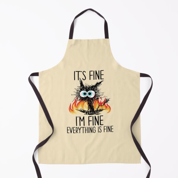 Item preview, Fire It's Fine I'm Fine Everything Is Fine Funny Black Cat designed and sold by Alexdaen11.
