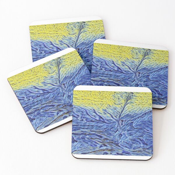 Item preview, A mountain stream. Van Gogh starry night style painting- Artistic scene to enjoy designed and sold by Inspire-me-CYK.