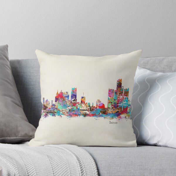 Item preview, detroit skyline watercolor designed and sold by bri-b.