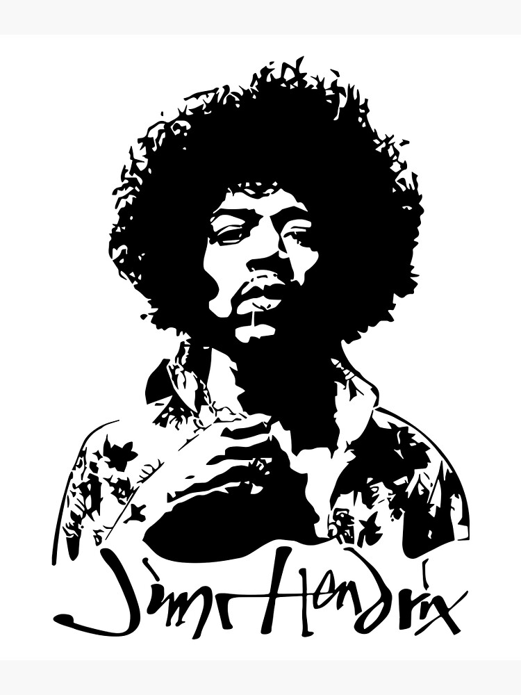 "Rock Song JimiHendrix Art Black And White" Poster by SvenFilipovic