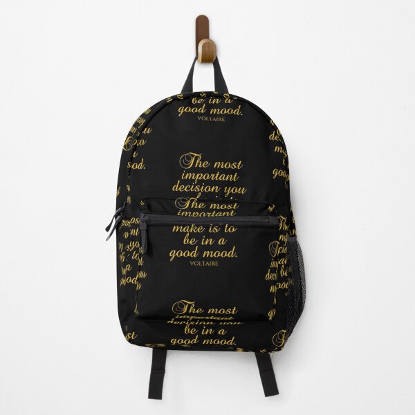Item preview, Voltaire Quote - The Most Important Decision You Make Is To Be In A Good Mood - Gold designed and sold by PhiloJourney.