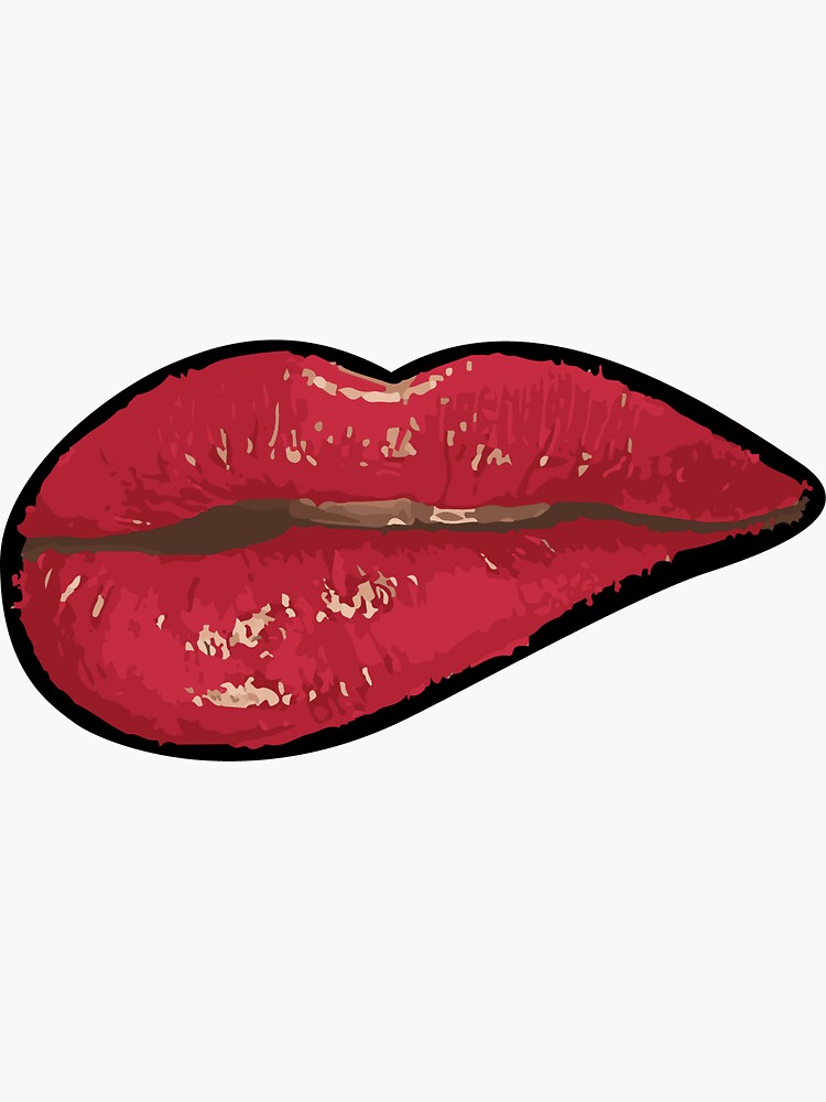 Sexy Red Lips Sticker By Caribanadesings Redbubble