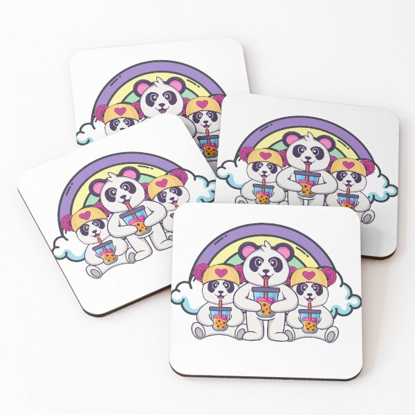 Item preview, panda drinking boba milk designed and sold by Hoetoons.