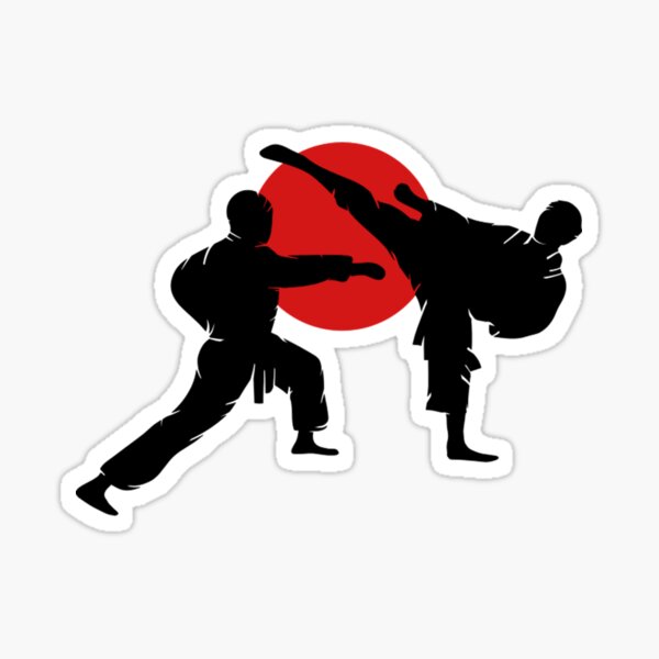 Two Karate Fighter- Karate Shirts Men Sticker