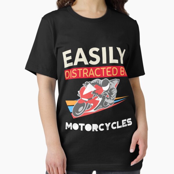 Aperçu de l'œuvre Drôle facilement distrait par les motos, cadeau mignon pour les amateurs de moto, cadeau pour motard créée et vendue par JyotiSarma.
