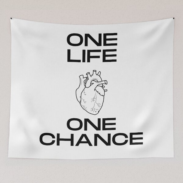 Item preview, One Life One Chance Heart Motto Black designed and sold by CreativNode.