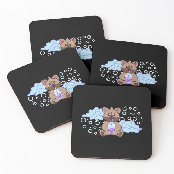 Item preview, cat drinking boba milk designed and sold by Hoetoons.