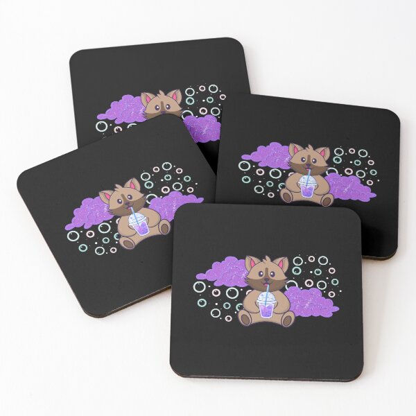 Item preview, cat drinking boba milk designed and sold by Hoetoons.