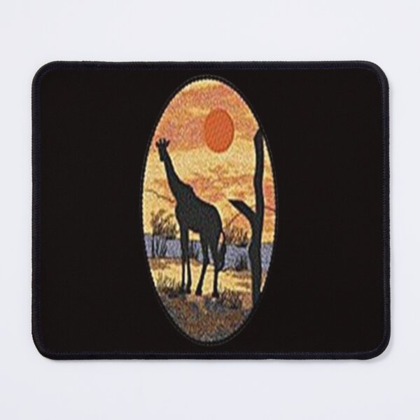 Item preview, Machine embroidery, Embroidered Giraffe Sunset, Stitch crafting, unique embroidered art designed and sold by RudolphBarnard.